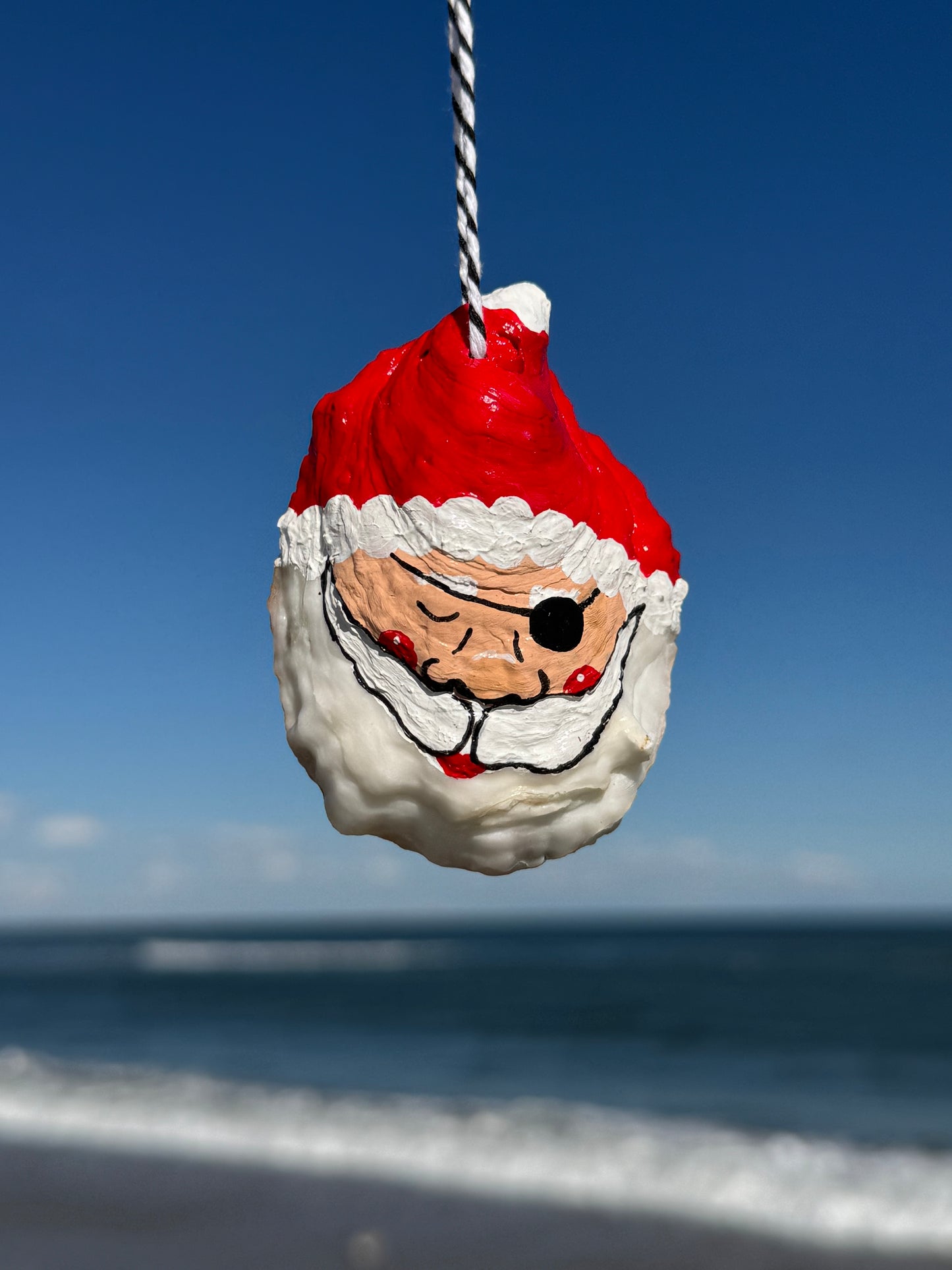 “Quinton” Santa Pirate Oyster Ornament