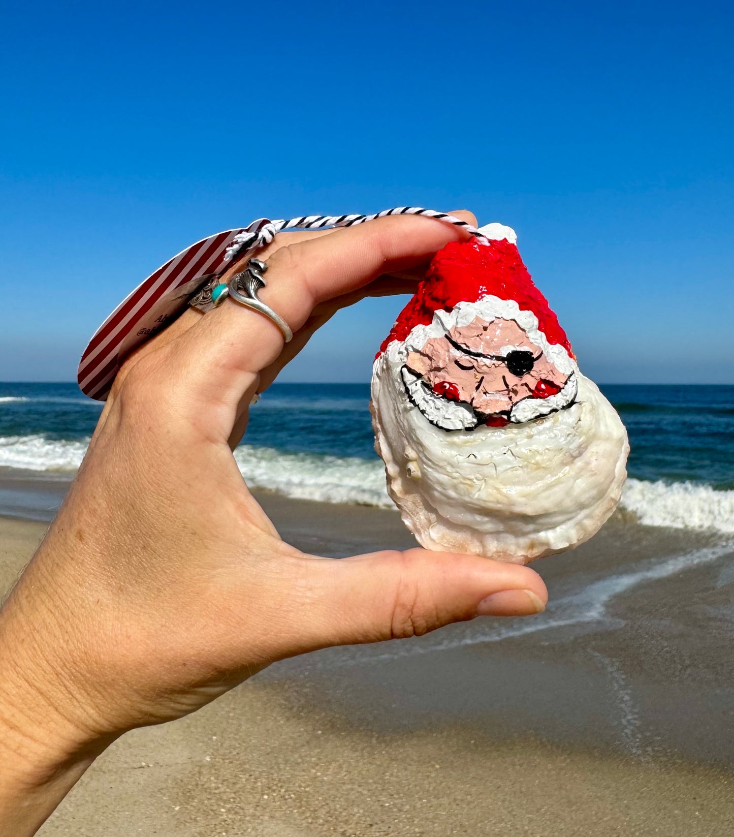 “Samuel” Santa Pirate Oyster Ornament