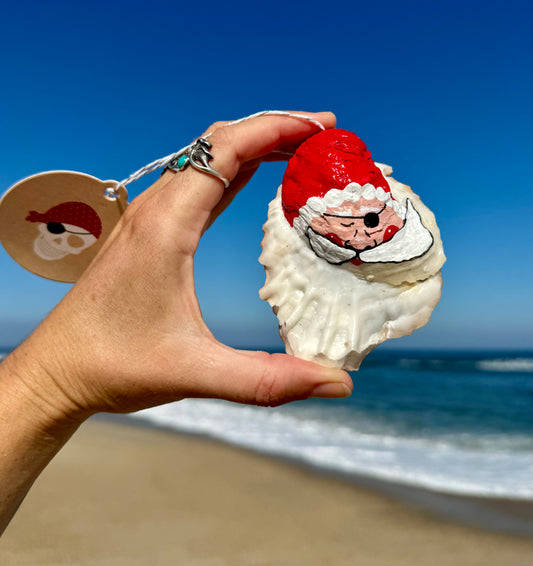 “Steven” Santa Pirate Oyster Ornament