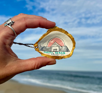 “Chapel Beach Club” Oyster Ornament