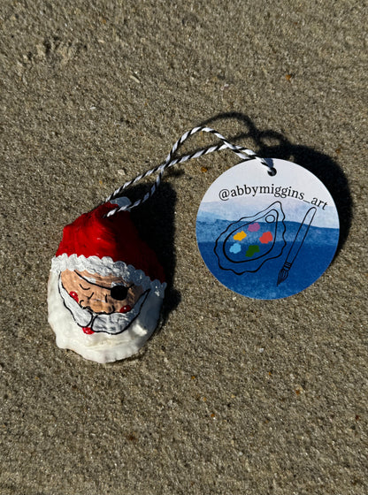 “Quinton” Santa Pirate Oyster Ornament