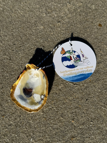 “Christopher” Santa Pirate Oyster Ornament