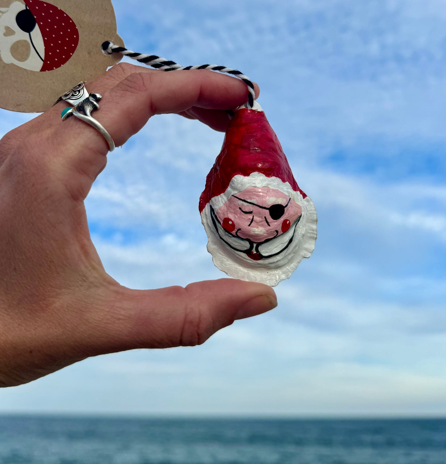 “Greg” Santa Pirate Oyster Ornament