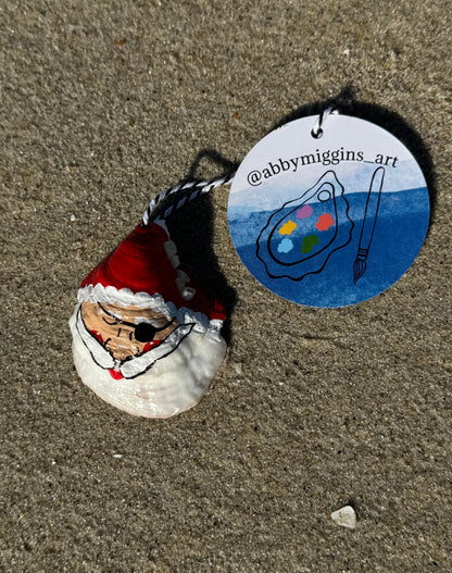 “Andrew” Santa Pirate Oyster Ornament