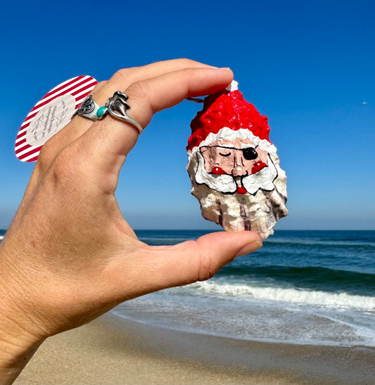 “Nicholas” Santa Pirate Oyster Ornament