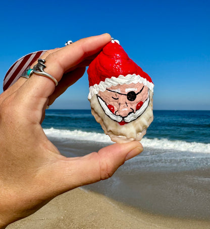 “Sean” Santa Pirate Oyster Ornament