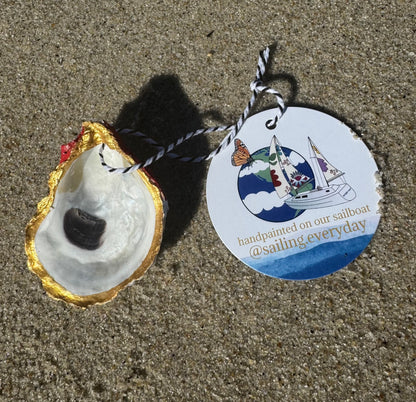 “Michael” Santa Pirate Oyster Ornament