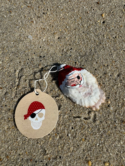 “Larry” Santa Pirate Oyster Ornament